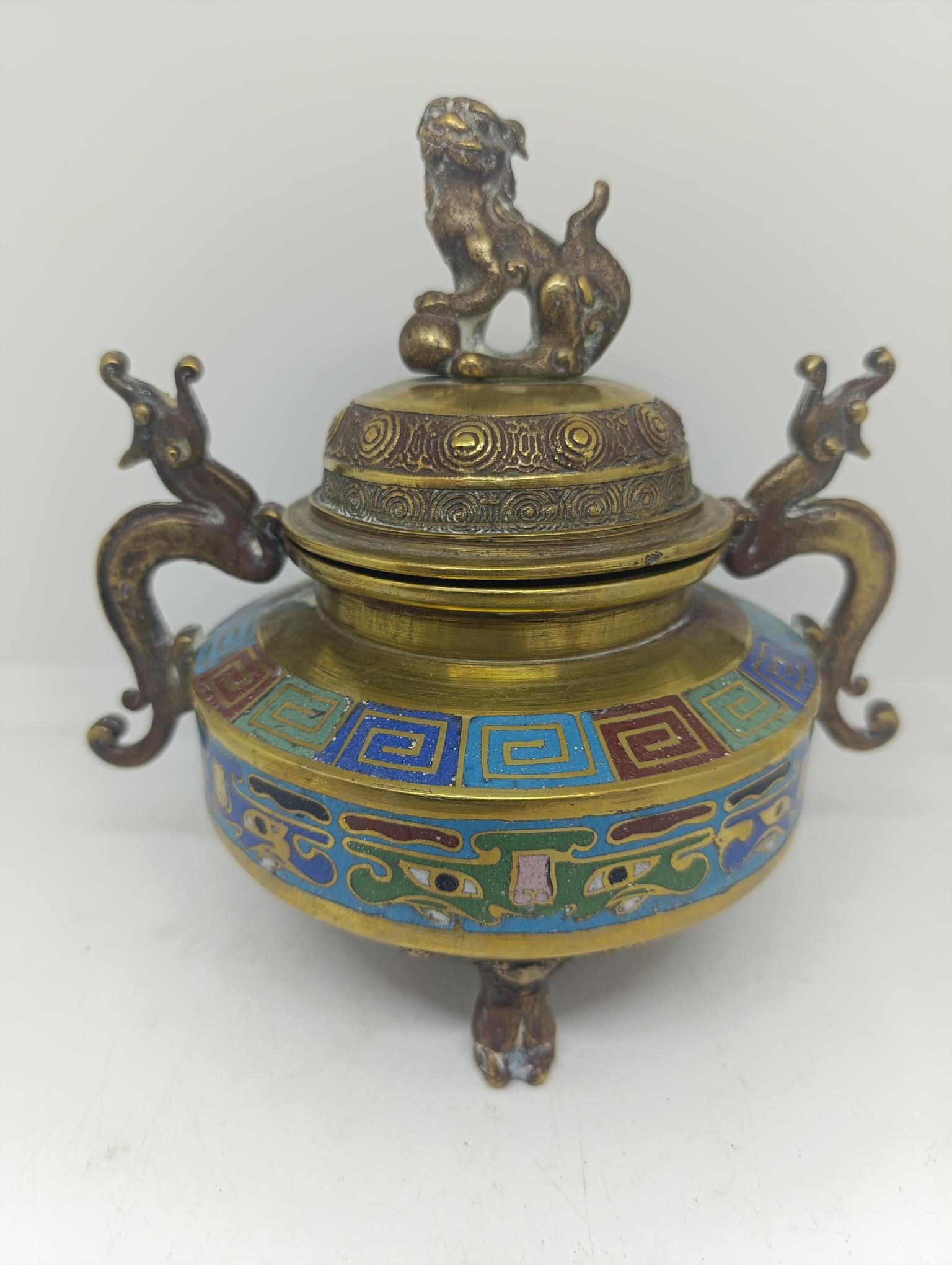 Encensoir chinois en métal émaillé vendu